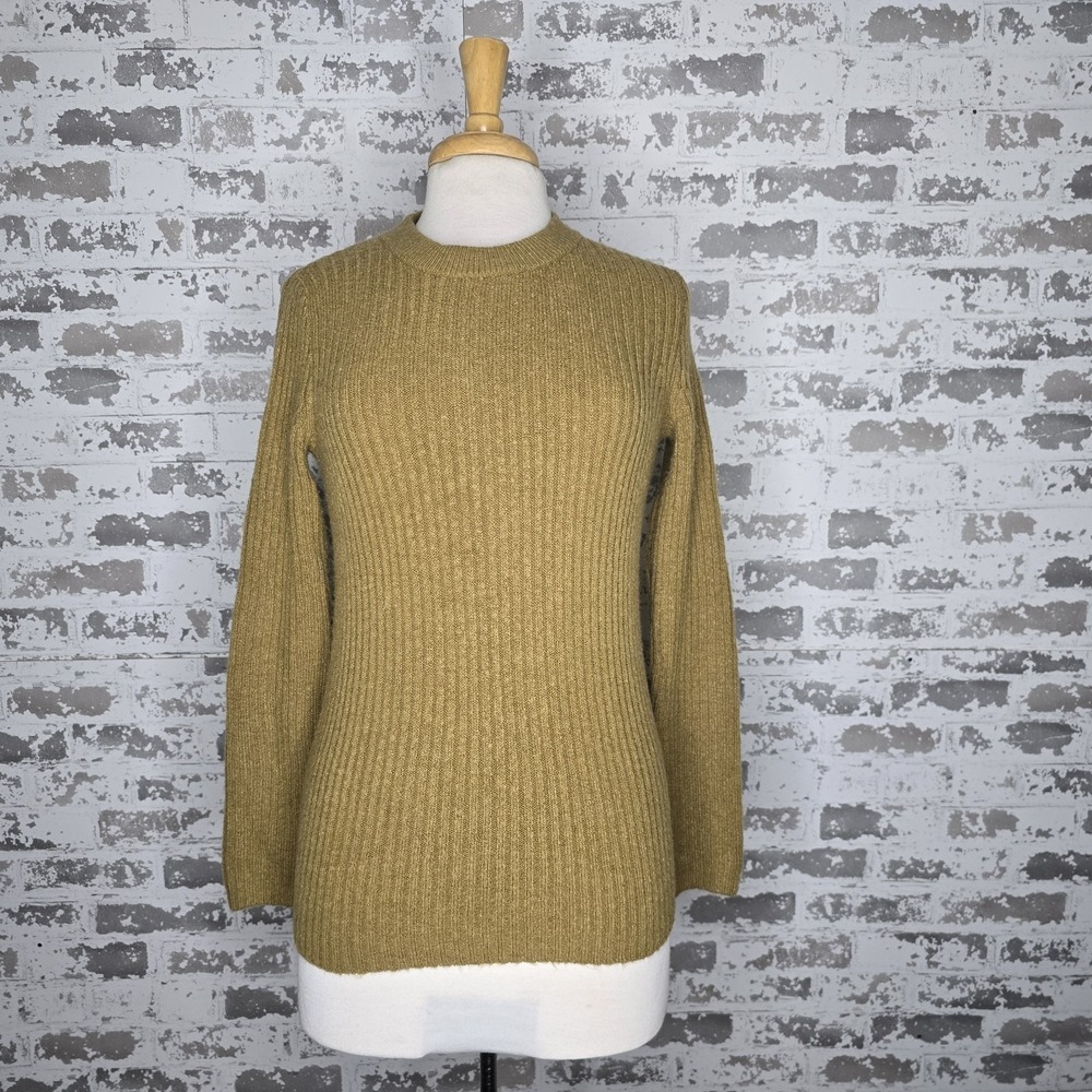 Madewell Womens Merino Wool Blend‎ Crewneck Cropped Sweater Cappucino Size Small